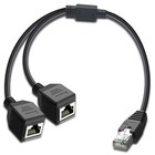 Ethernet Splitter 1 to 2 RJ45 LAN Adapter 1 Male to 2 Female Cat5-7