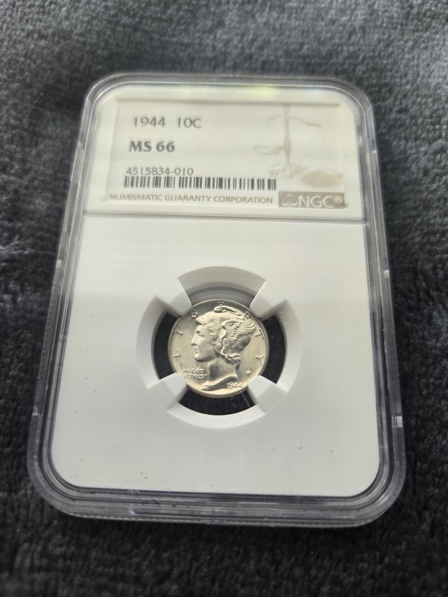 1944 マーキュリーダイム 10セント銀貨 MS66 旧NGC ANA公式鑑定 1944 マーキュリーダイム 10セント銀貨 MS66 旧NGC ANA公式鑑定 1944