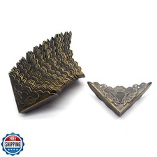 T Tulead Box Decorative Antique Corner Protectors, Bronze, 1.7"x1.7"x0.4" wit