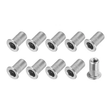 Rivet Nuts (M4) 50Pcs, Stainless Steel Knurled Threaded Insert Nuts Silver Tone