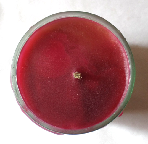 Vela de cera multicolor en tarro redondo de vidrio translúcido (J2) - Imagen 4 de 5