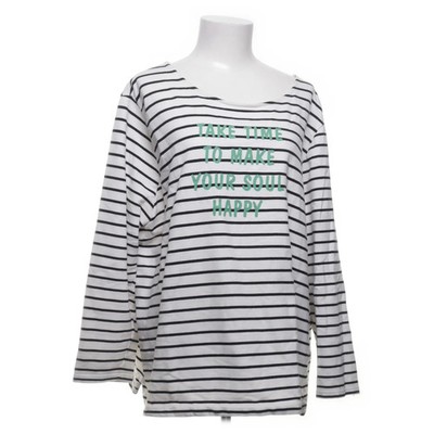 Ulla Popken, Sweatshirt, Größe: 50/52, Weiß/Schwarz, Baumwolle/Polyester #Tpf