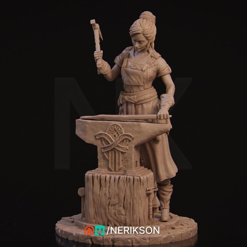Lara the Blacksmith, Standalone and Bust | Garage Resin Kit Statue | D&D TTRPG F - Picture 2 of 9