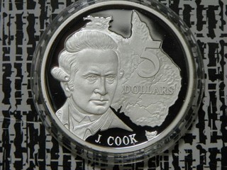 Australien 5 $ 1993 James Cook 1 Unce Silber Proof