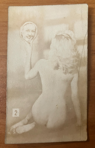 1930s Miracle Fotos Pic-Tease "The Fingers Game" Hollywood Cutie Nude #2 - RARE! - Picture 1 of 2