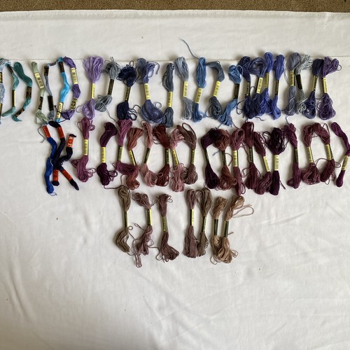 Embroidery Floss Different Shades Of blue, purple, lilac,rust, 53 Pieces. 2 - Picture 9 of 9
