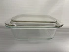 Vintage Nice PYREX Corning Clear Glass Refrigerator Dish 603-B 1.2L w/Lid 603-C
