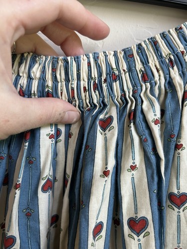 Vintage Tiered Midi Skirt M Cottagecore Coquette Heart Peasant Boho Retro Granny - Picture 5 of 5