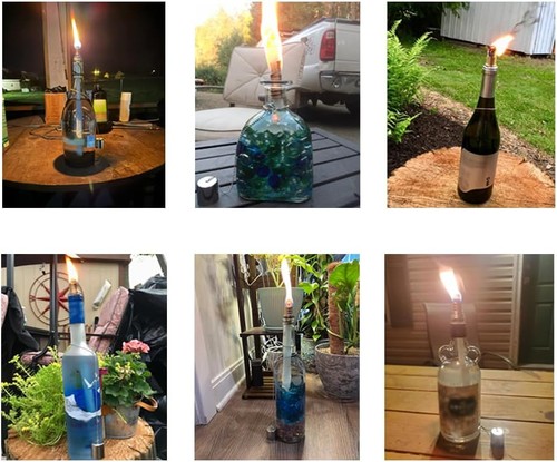 Kit de antorcha para botella de vino paquete de 4, incluye 4 mechas de larga duración, latón 4 piezas - Imagen 2 de 6