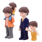 3 Pcs Father Son Gifts Mini Resin Figures Home Ornament Father's Day Present