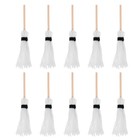 10Pcs Miniature Broom Model Small Witch Broom Prop Halloween Wizard Theme Decor