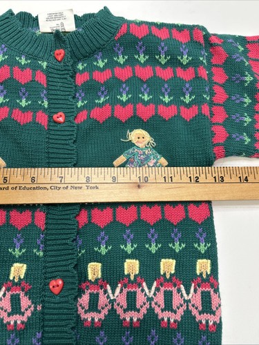 Vintage 80er Harlekin Designs bestickte Strickjacke Pullover Mädchen 5/6 Landhaus-Core - Bild 5 von 8