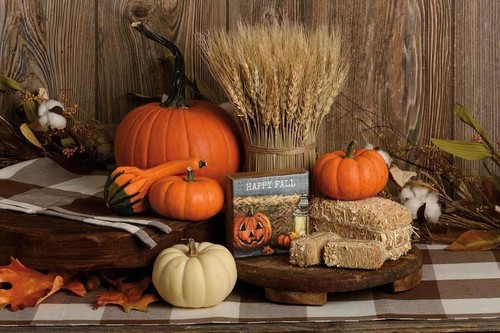 Primitives by Kathy Sign Hello Fall 4" x 4" x 1" NEW - Picture 2 of 4