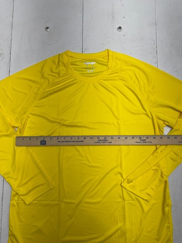 Shein Solid Bright Yellow Athletic Long Sleeve Shirt Mens Size XL - Picture 5 of 5