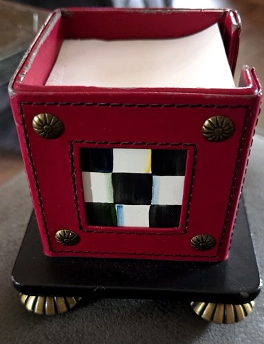 Mackenzie Childs Courtly Check Smaltato Post It Porta Banconote con Post-it Originale - Foto 4 di 10
