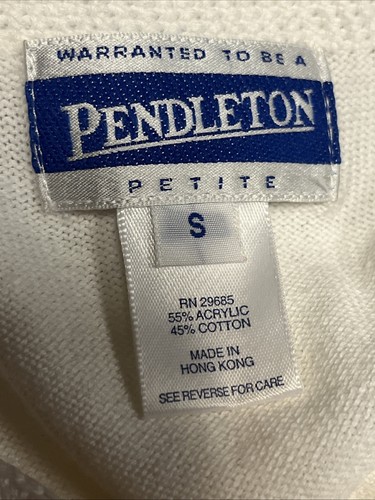 Pendleton bestickter Damenpullover Blumen Kurzarm Frühling Größe Small - Bild 6 von 8