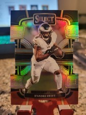 De'Andre Swift - 2023 Panini Select #81 - Red Black Die-Cut Prizm - Concourse