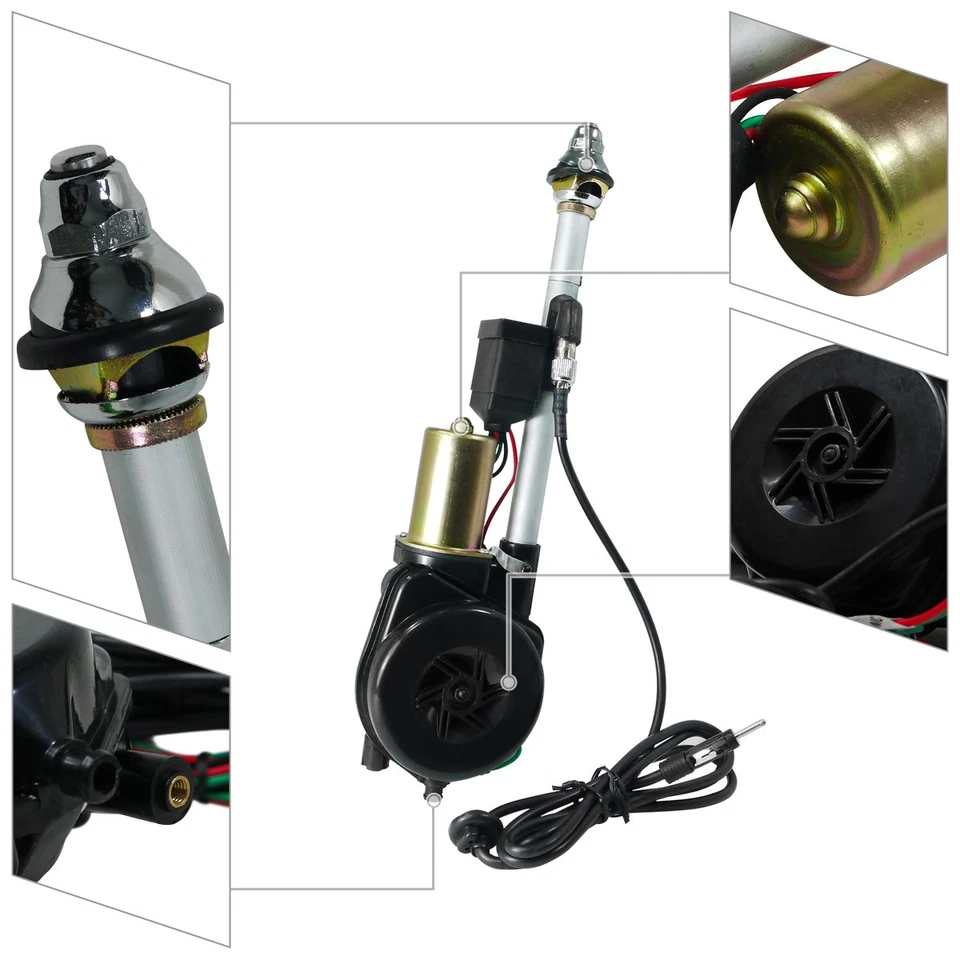 Radio Antenna Fits 12V Power AM FM Mast Replacement Kit W/ Wiring+Cable - Изображение 2 из 4