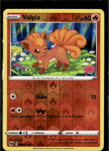 Pokemon Vulpix 006/073 Champions Path Reverse Holo Common