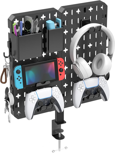 KDD 7 in 1 Clamp-On Desk Pegboard - No Drill Desk Side Storage with Phone Stand/ - Picture 9 of 12
