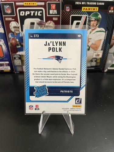 Ja'Lynn Polk Rookie #240 2024 Donruss Optic Rated Rookie New England Patriots - Picture 2 of 2