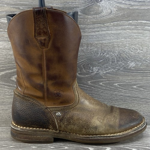 Ariat Roper Leather Western Cowboys Work Boots Mens Size 10.5 D Brown Pull On
