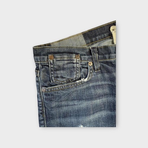 Jeans Textiles Patti Talla 27 X 30 Envejecidos Botón Mosca Lavado Oscuro - Imagen 7 de 11