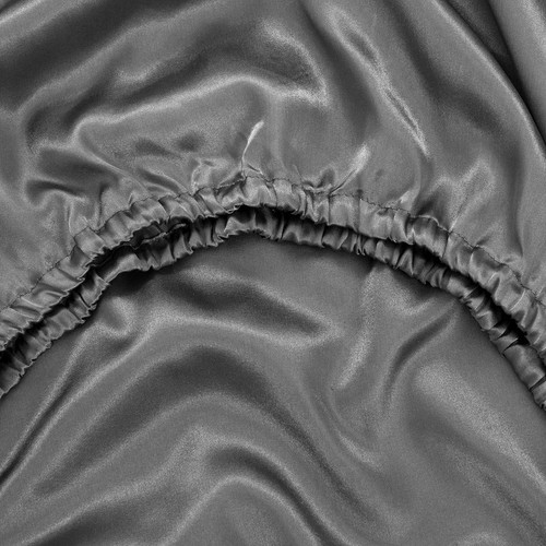 Queen Silk Satin Fitted Sheet, Soft Deep Pocket Single Bottom Bed Sheets Sold... - Imagen 4 de 7