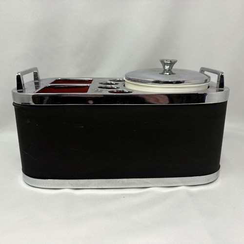 Vecchio set bar musicale caddy decanter etichette secchiello ghiaccio shot bicchieri design crest - Foto 3 di 5