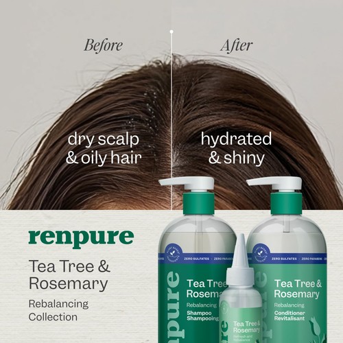 Tea Tree & Rosemary Shampoo & Conditioner Set, Plant Based - Refreshes & Reba... - Picture 4 of 6