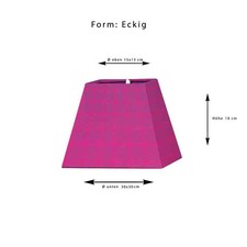 Leuchtenschirm Lampenschirm Schirm E27 offen Rund/Eckig Pink Druck 15 bis 30 cm