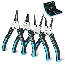 4 PCS Snap Ring Pliers Set, 7 Inch Heavy Duty Internal External Circlip Plie...