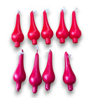 Vintage 60s Set Of 9 Danish Scandinavian Drop Candles Red Holiday 4''