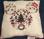 Disney Mickey Minnie Mouse Ear Icon 18x18 Christmas Holiday Throw Pillow NWT