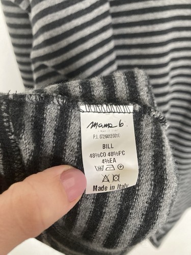 Pull pull col entonnoir oversize tricot brossé rayé MAMA B Bill 60"CH OS - Photo 11 sur 11