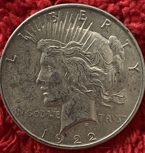 1922 Peace Silver Dollar $1 Coin 90% Silver Very Good Condition