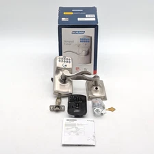 Schlage FE595 Camelot Satin Nickle Electronic Keypad Door Lock Lever (23780018)