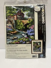 DIMENSIONS 2484 Old Mill Cottage Needlepoint Kit 12x16 Printed Color Mesh Canvas