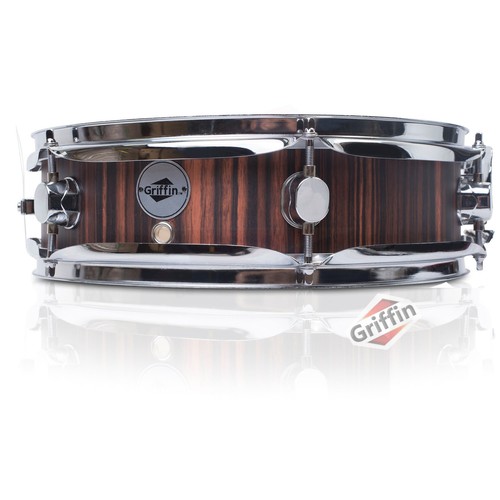 GRIFFIN Piccolo Snare Drum - 13 x 3.5 Black Hickory Poplar Wood Shell Percussion - Picture 2 of 12