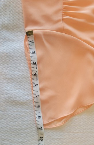 Lulus Peach Midi High Low fließend gefüttert Wickelkleid Tulpenärmel Damen Größe L - Bild 12 von 16