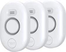 Water Leak Detector Sensor Alarm: Home Flooding Monitor Smart White 