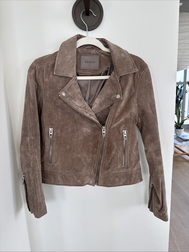 BLANK NYC Suede Moto Jacket Tan Taupe Light Brown Silver Hardware Small - Bild 1 von 9