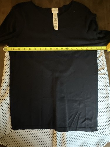 Blusa Suéter Chicos Talla 1 (Mediana) Negra Lunares Oficina Clásica Carrera - Imagen 4 de 6