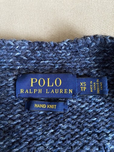 £595 Ralph Lauren Flag Bear Country Hand Knit Patchwork Cardigan Sweater XS-S - Picture 7 of 16