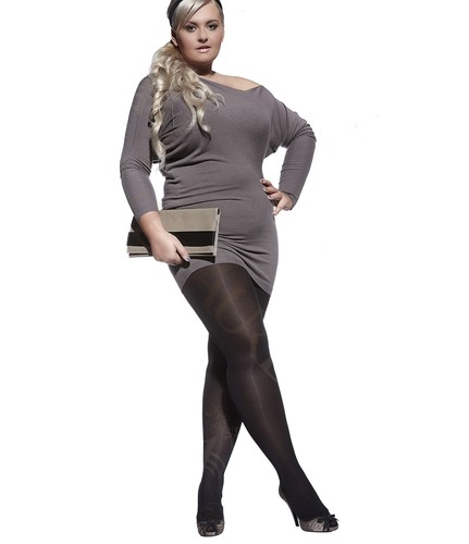 Plus size opaque plain pantyhose tights - Picture 2 of 13