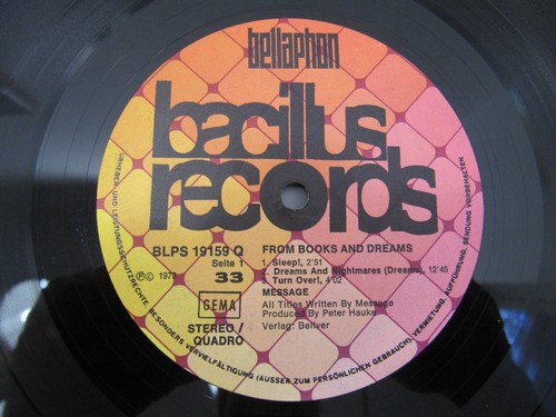 LP MESSAGE From Books and Dreams 1st/p BASILUS RECORDS GER 1973 (Ger. Krautrock) - Bild 12 von 15