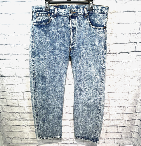 Vintage Levis 501 Jeans Herren Button Fly Acid Marble Wash XX USA Made 40x30 1990