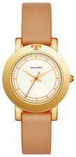 Tory Burch TBW6000 Ellsworth Ivory Dial Brown Leather Strap Women's Watch