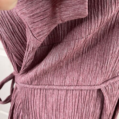 Vintage Evolve Dress Womens M/L Maroon Textured S/sleeve 90s Maxi Fit Flare - Bild 9 von 17