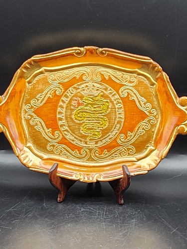Vintage 60s Italian Florentine Tray grazzano visconti - Picture 1 of 8
